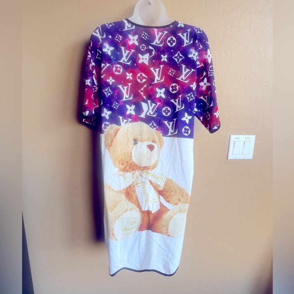 LV Vuitton Harrod’s of London PJ Pajamas Pajama Shirt Dress Large Lounge wear - Picture 4 of 13